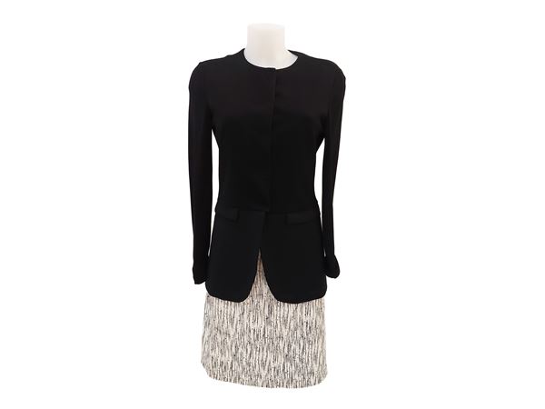 Emporio Armani - Giacca in viscosa rigata nera