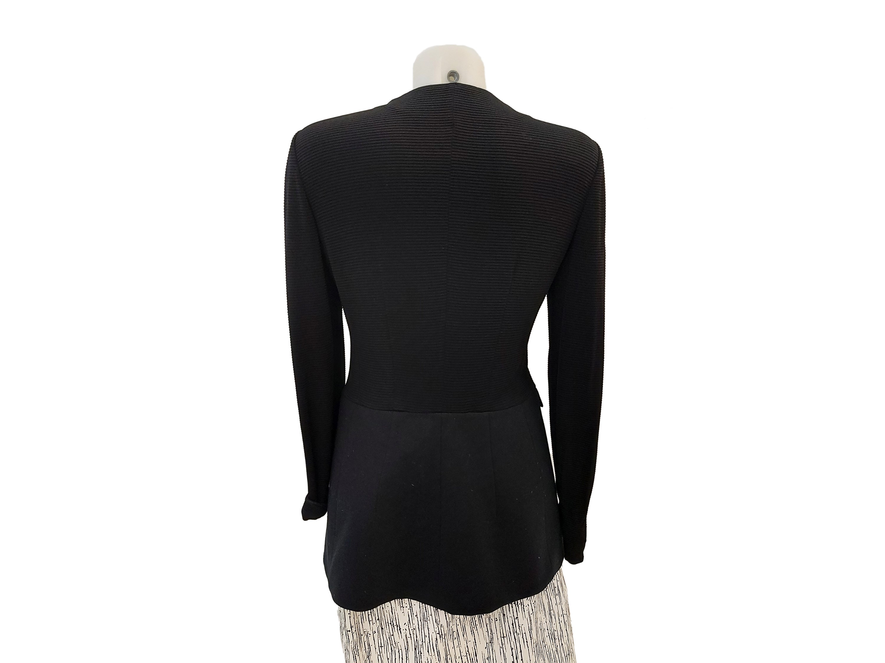 Emporio Armani - Giacca in Viscosa Rigata Nera