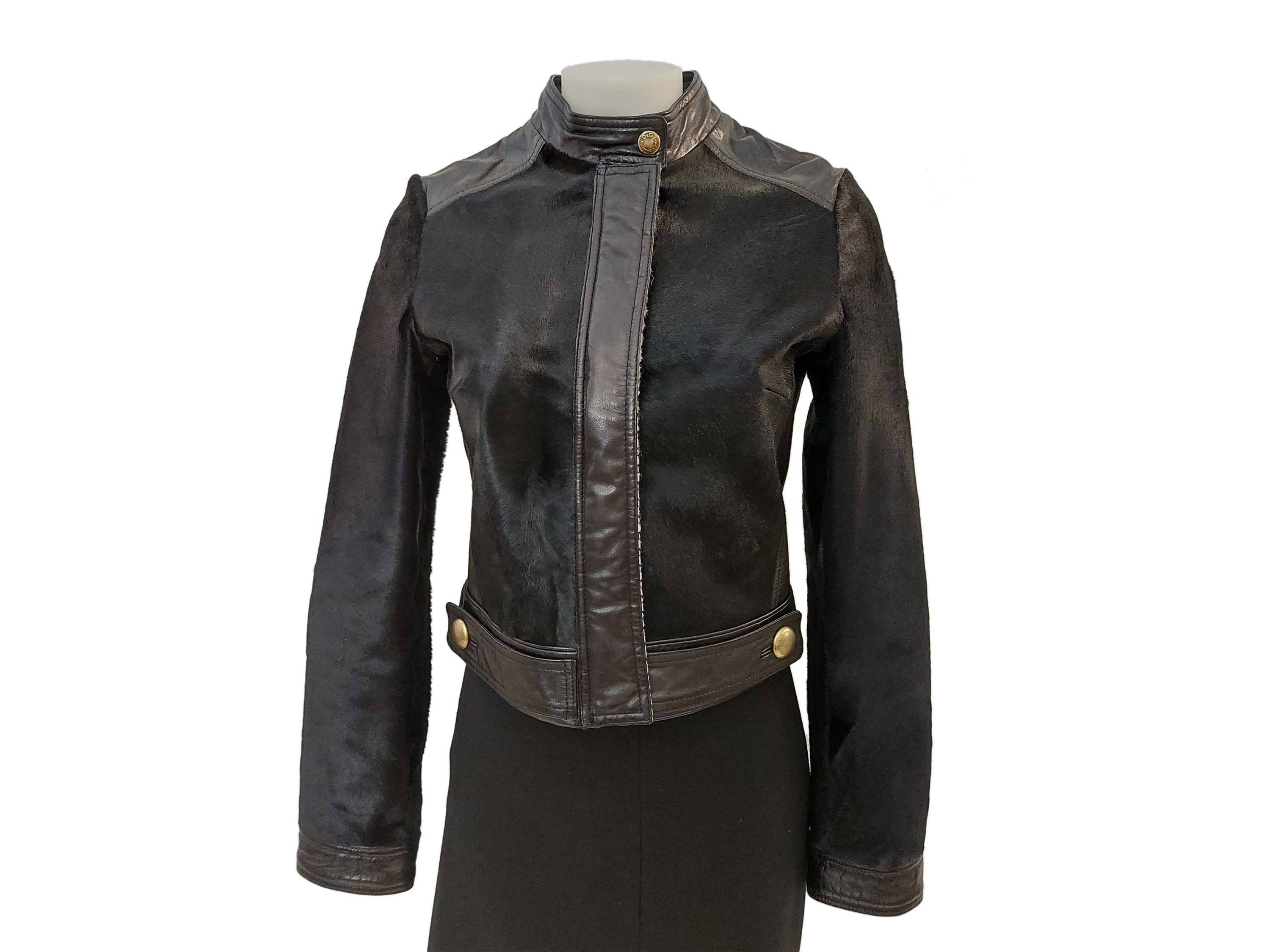 Dolce & Gabbana - Giubbotto in pelle nera e cavallino