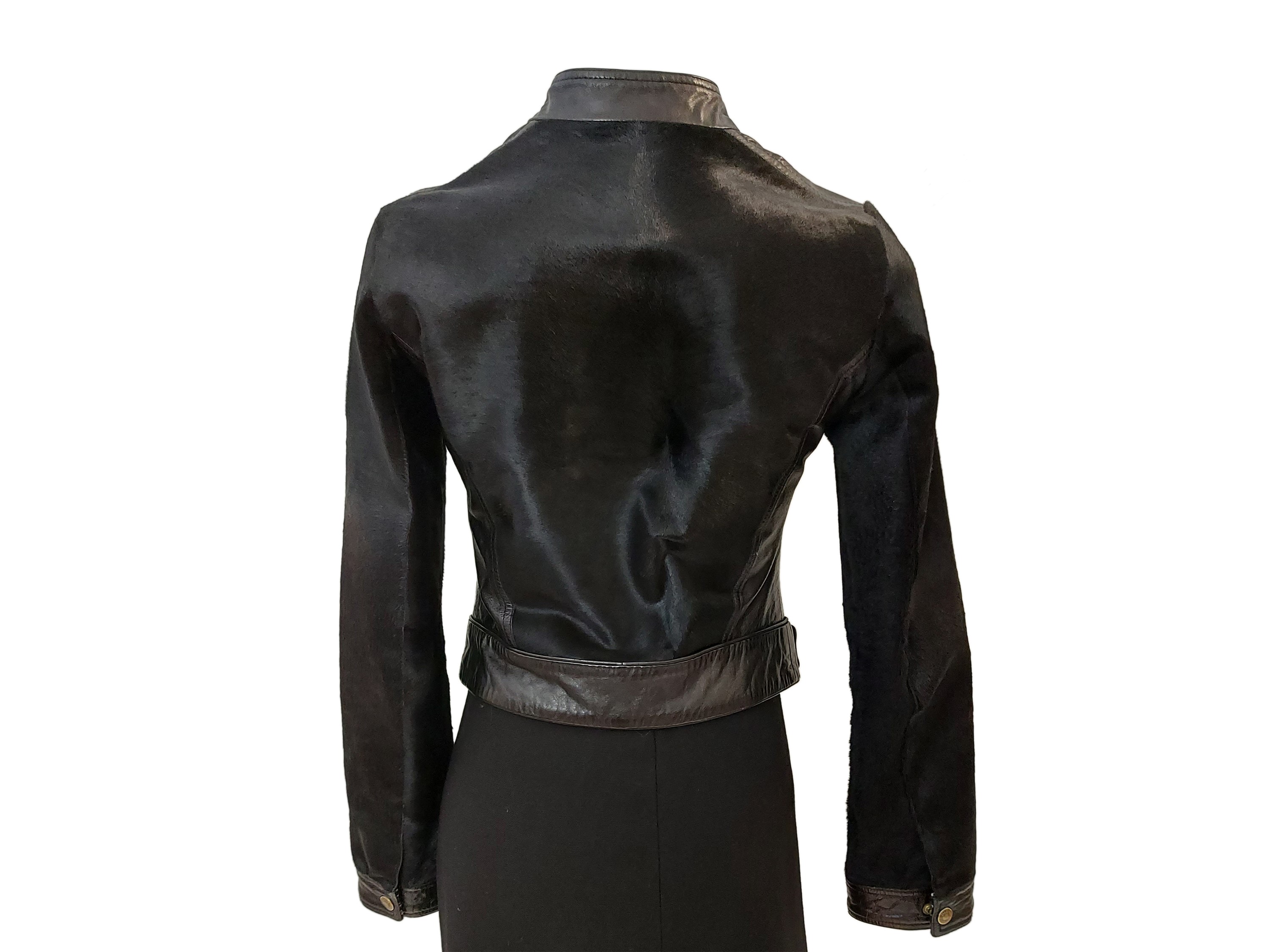 Dolce & Gabbana - Giubbotto in pelle nera e cavallino