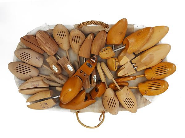 Ten pairs of shoe trees