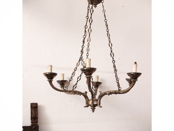 Lampadario in ottone
