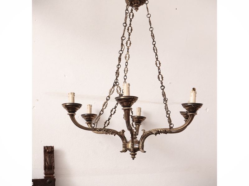 Lampadario in Ottone