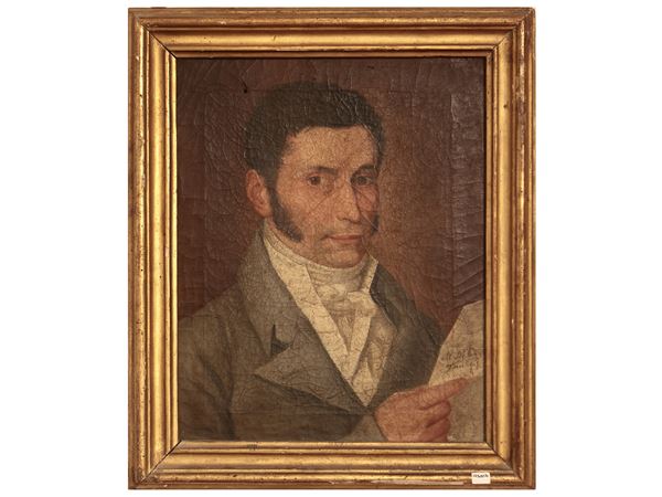 Scuola italiana dell'inizio del XX secolo - Ritratto di gentiluomo