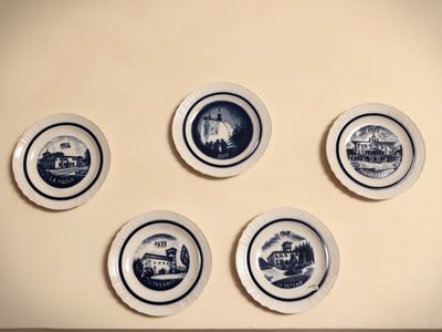 Serie di Sette Piattini in Porcellana, le Ville Fiorentine, Richard Ginori