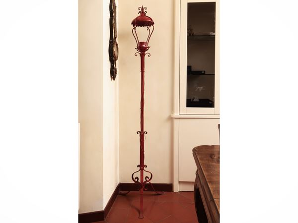 Torciera in metallo smaltato rosso