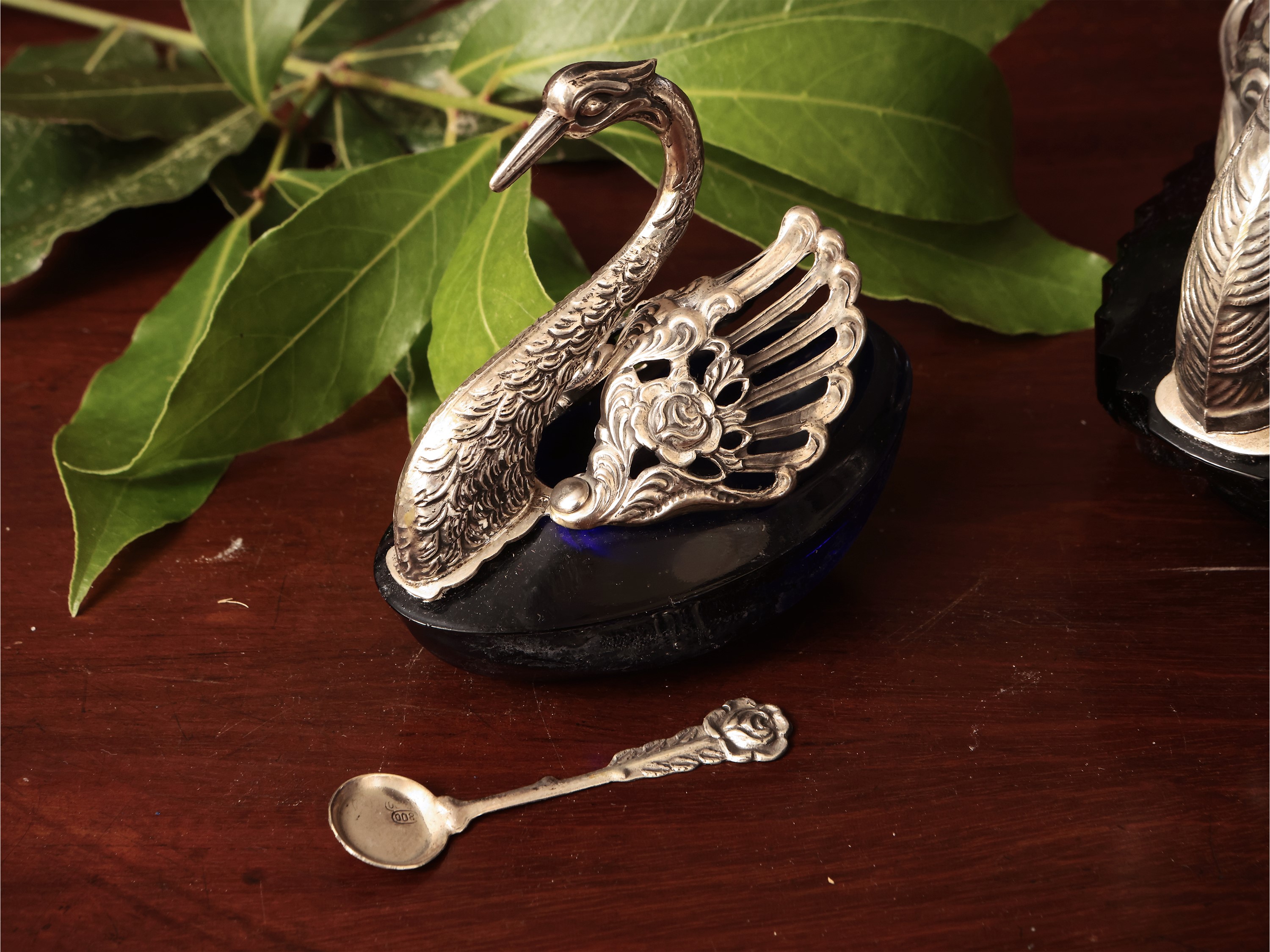 Set di zuccheriera e saliere in argento