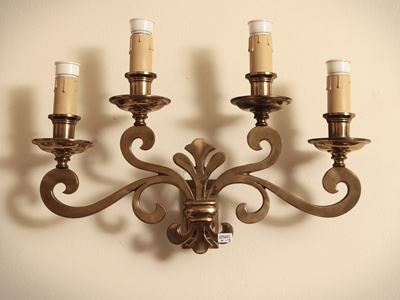 Serie di Tre Applique in Ottone