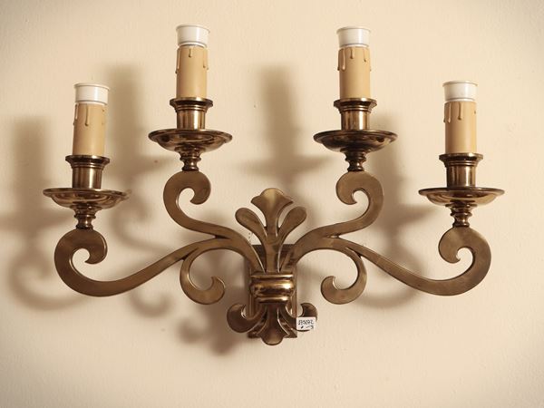 Serie di tre applique in ottone