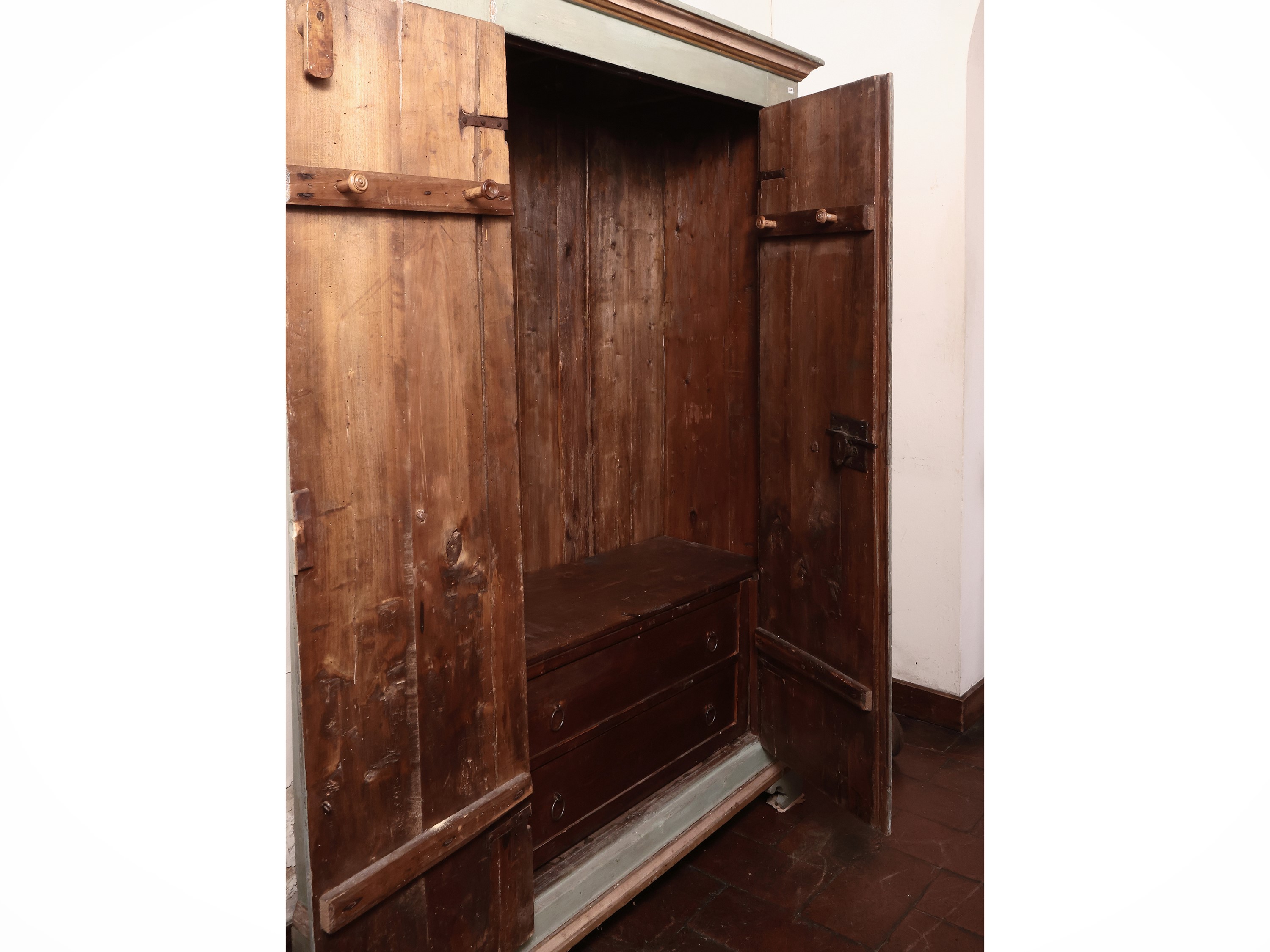 Armadio in Legno Tenero Dipinto Verde Acqua