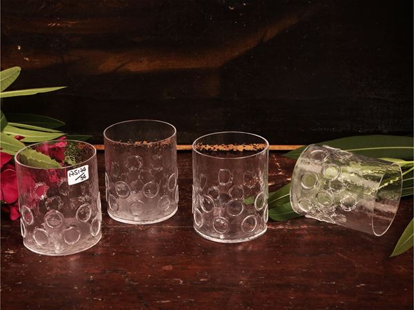 Serie di bicchieri tumbler in vetro soffiato