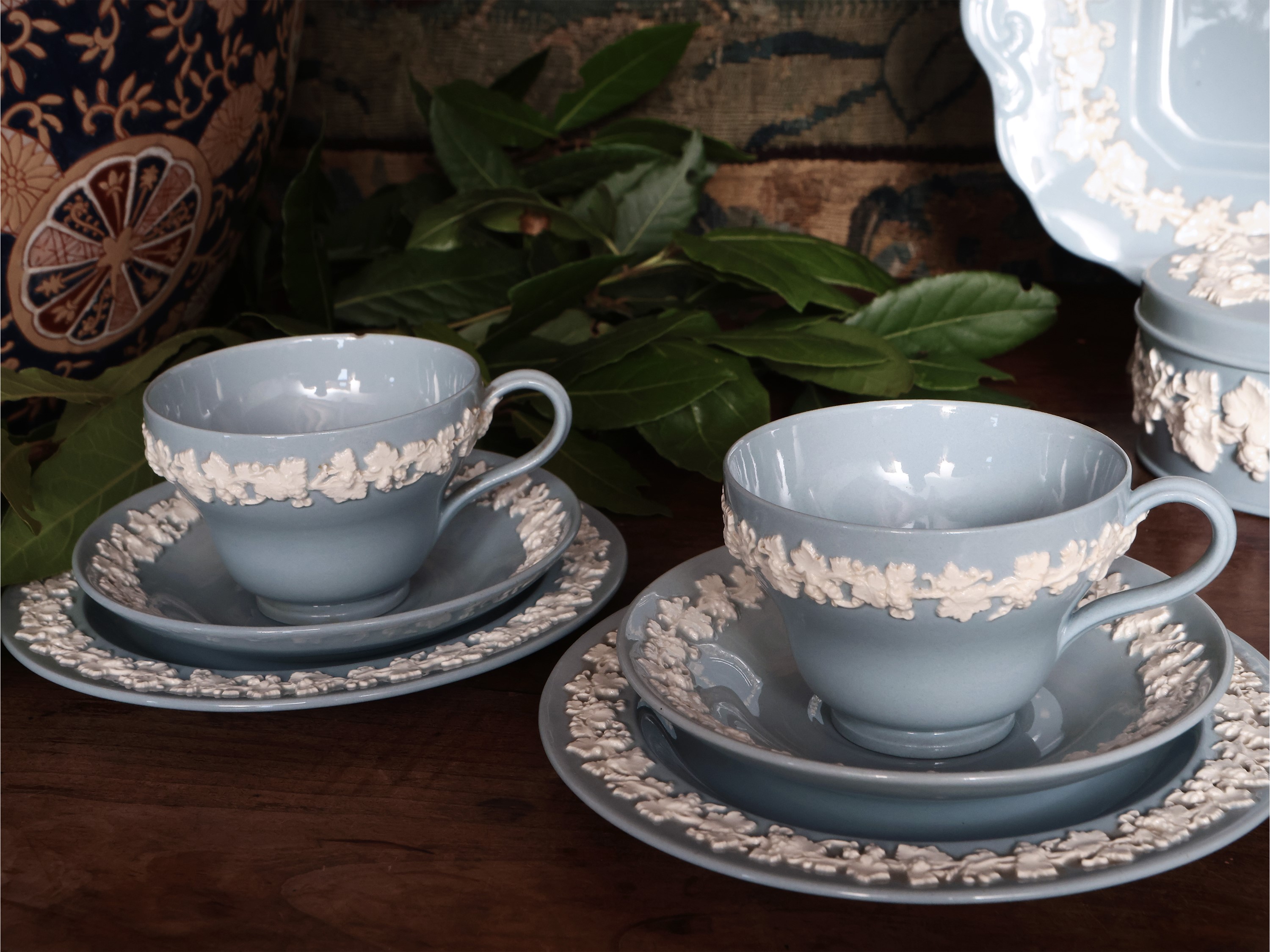 Set per Servire Dolci e Pasticcini in Porcellana Azzurra, Wedgwood