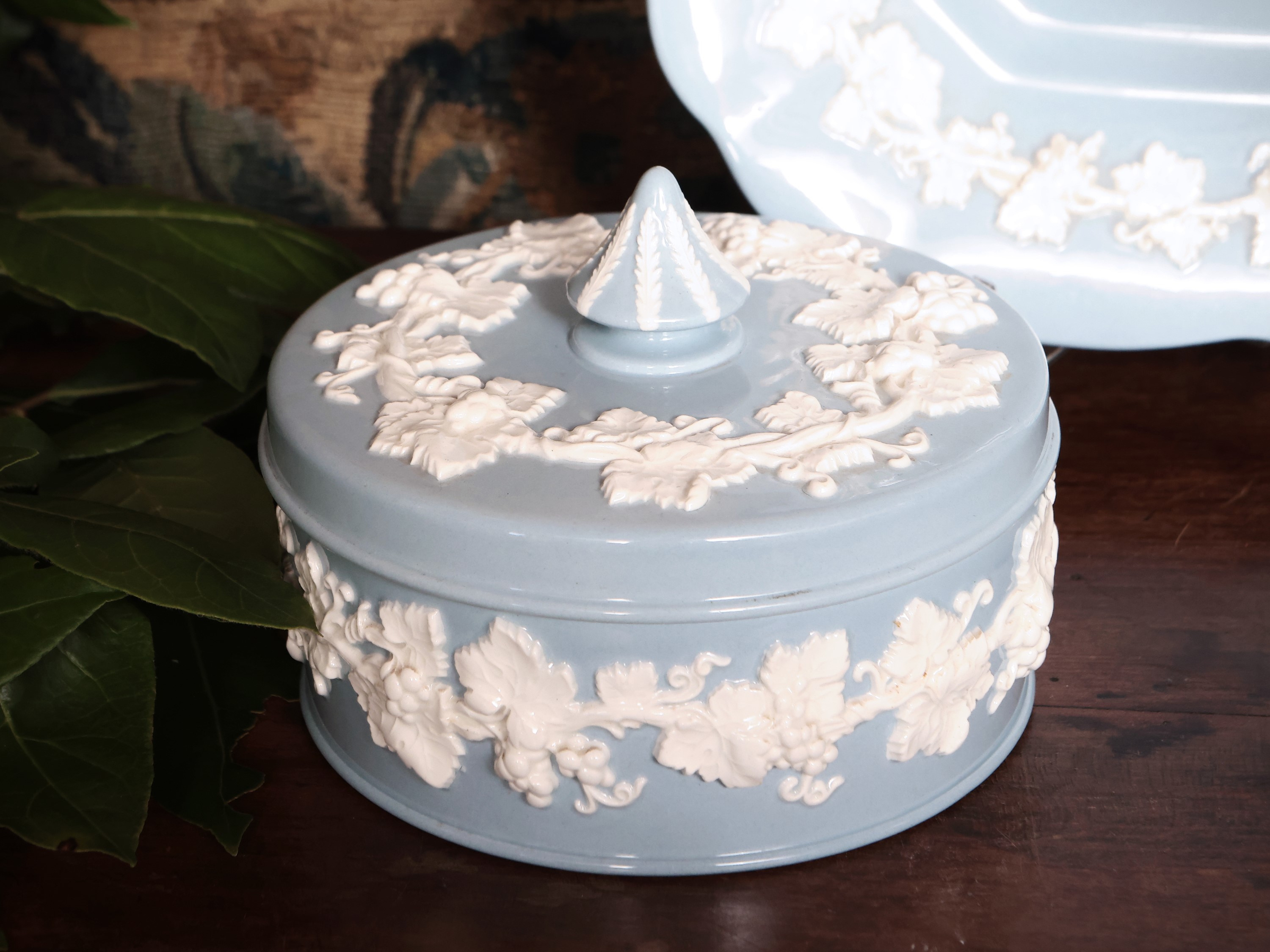 Set per Servire Dolci e Pasticcini in Porcellana Azzurra, Wedgwood
