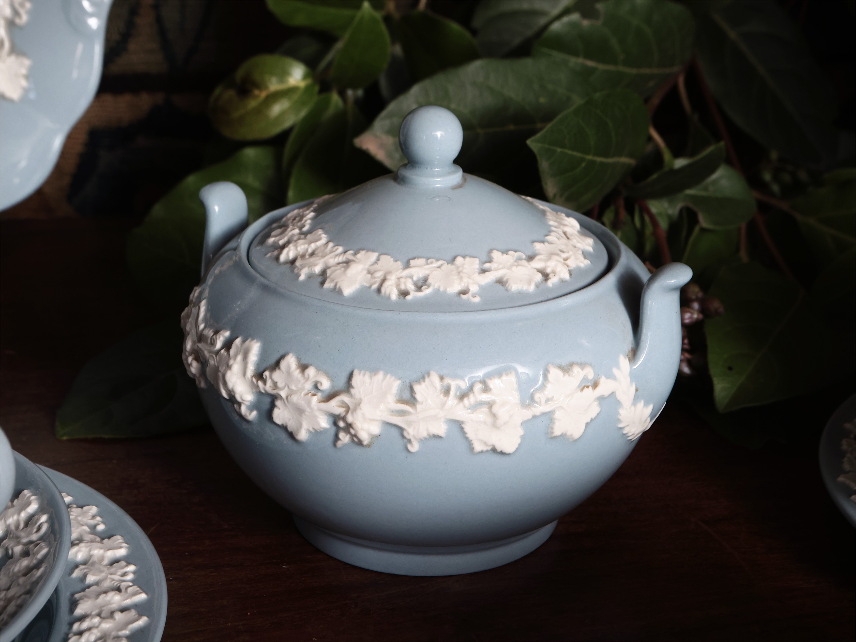 Set per Servire Dolci e Pasticcini in Porcellana Azzurra, Wedgwood