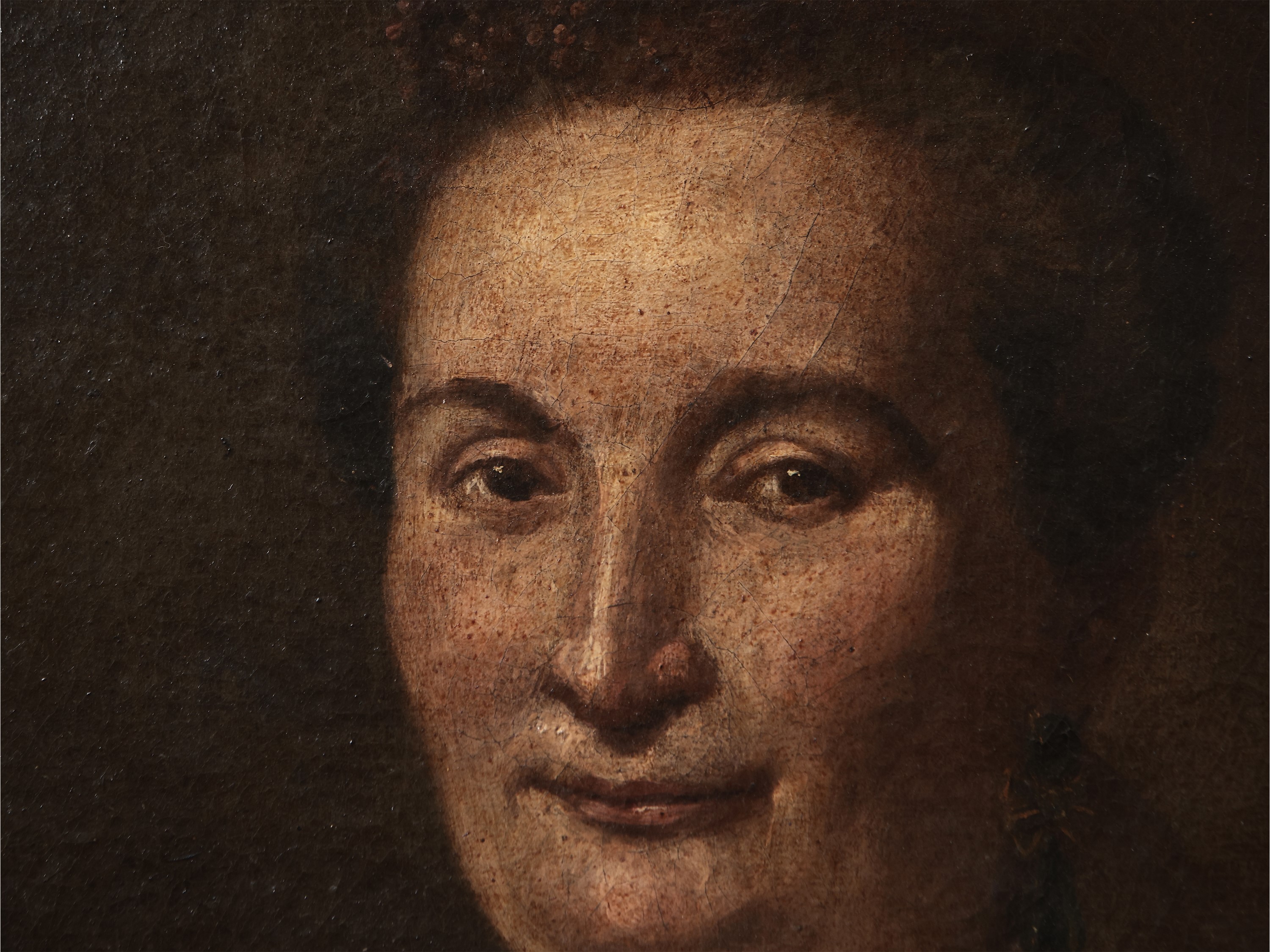 Scuola Napoletana del XVIII Secolo - Ritratto di Gentildonna in Abito Rosa