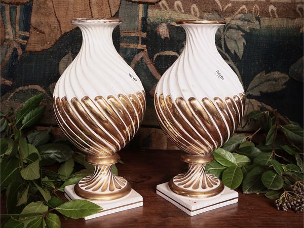 Coppia di vasi in ceramica, Zaccagnini Firenze