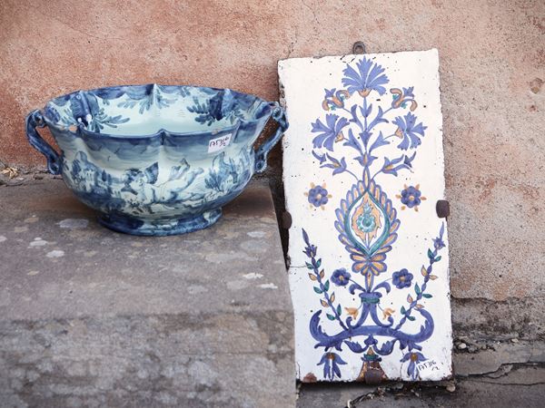 Piccola fioriera in maiolica Cantagalli