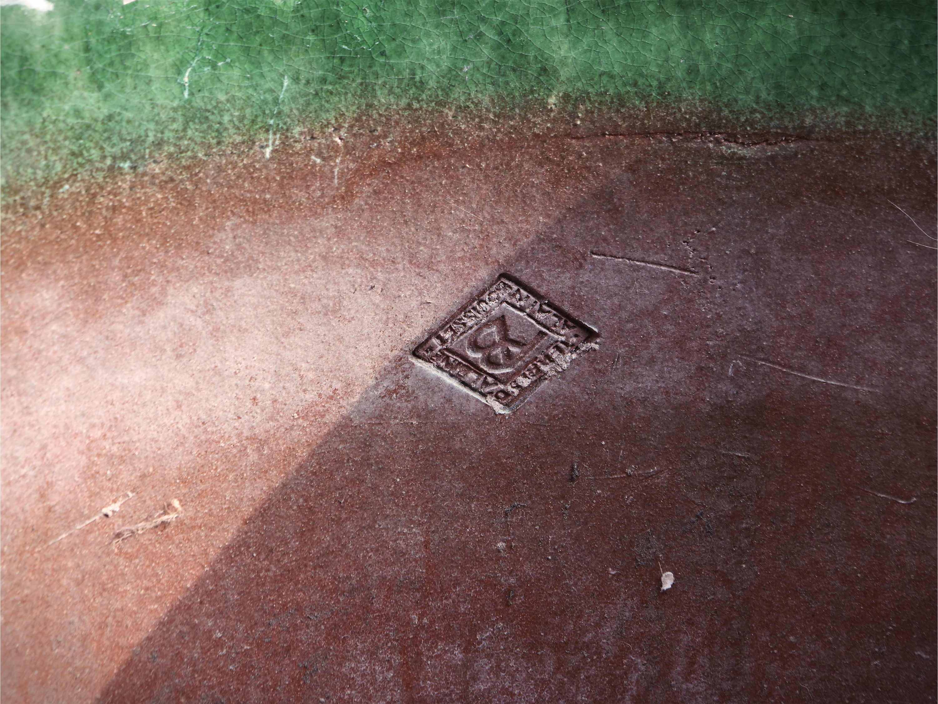 Coppia di Grandi Vasi in Terracotta Invetriata Verde