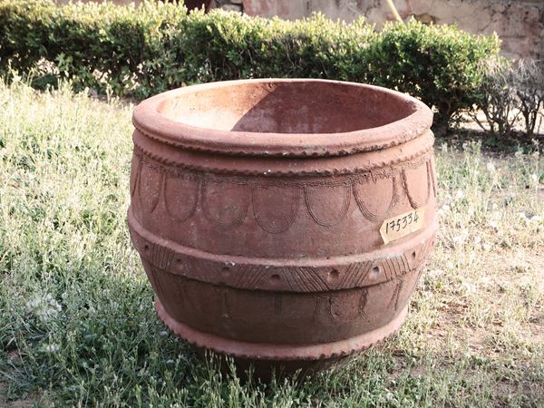 Vaso a conca d'epoca in terracotta