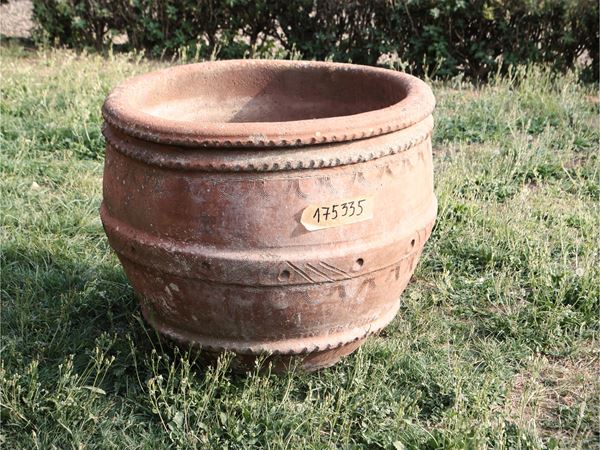 Vaso a conca d'epoca in terracotta