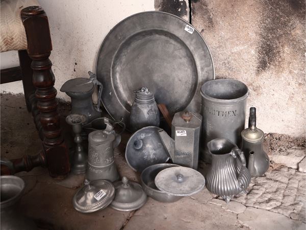 Collezione di accessori in peltro