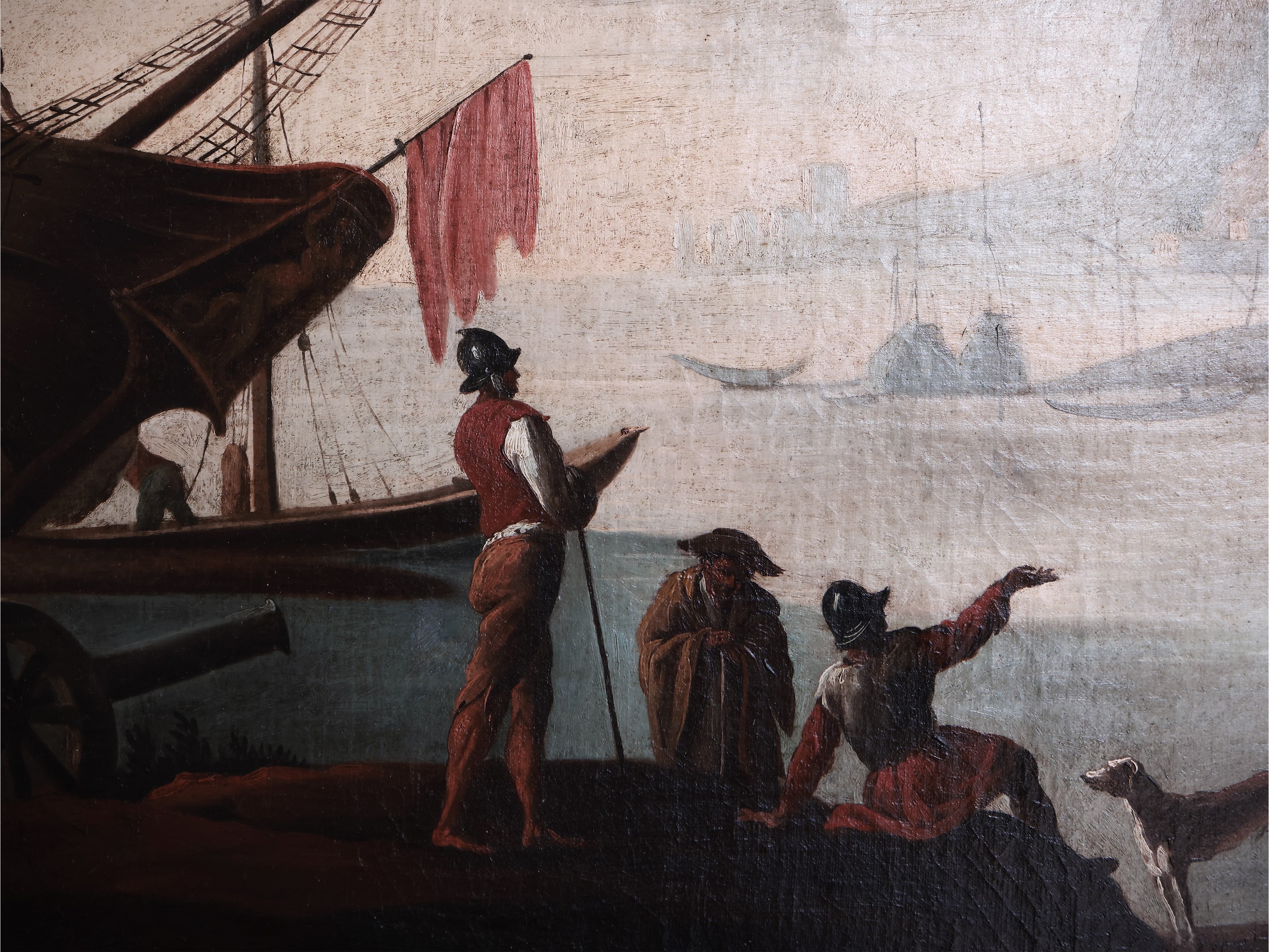 Scuola Francese della Fine del XVIII Secolo - Veduta di Porto con Personaggi