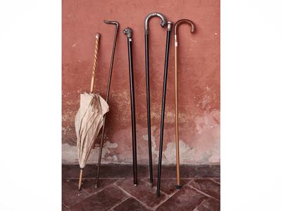 Collezione di Cinque Bastoni da Passeggio D'epoca