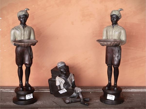 Tre piccoli mori in metallo laccato