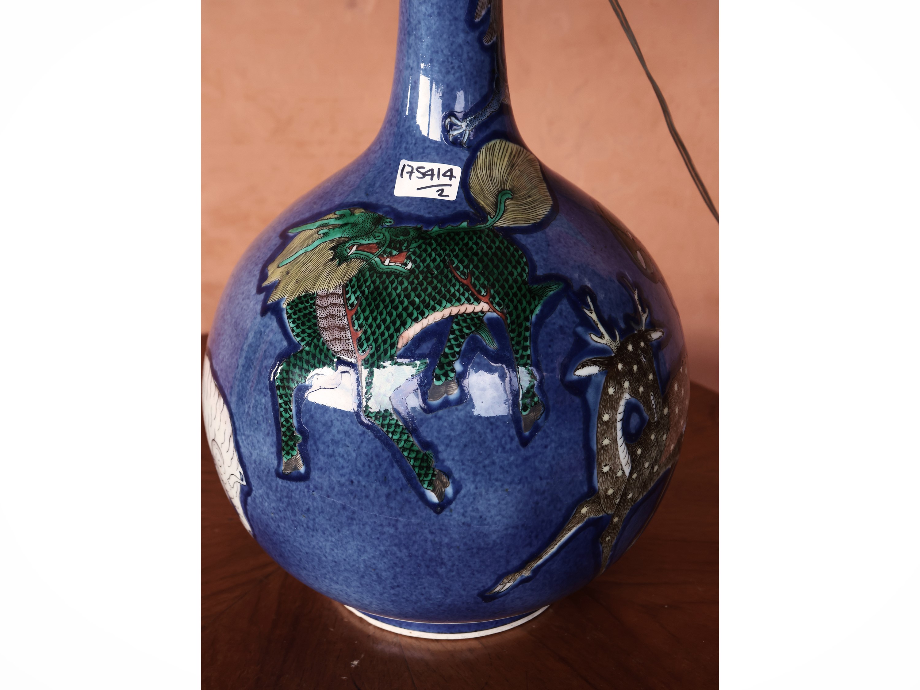 Coppia di Lumi da Tavolo in Ceramica Smaltata