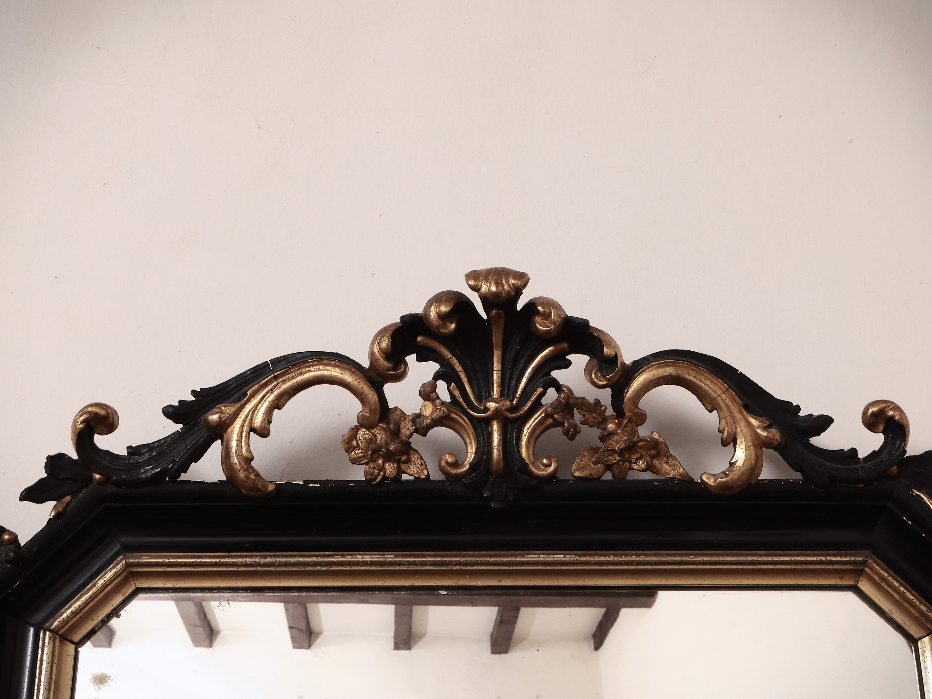 Specchiera con Cornice in Legno Ebanizzato