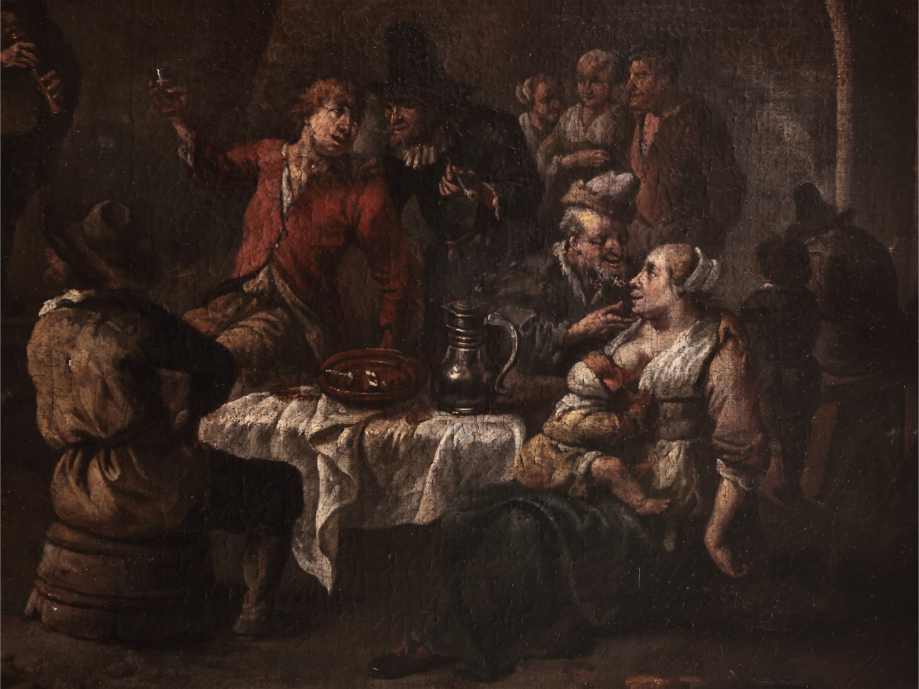 Scuola Fiamminga del XVIII Secolo - Scena di Taverna