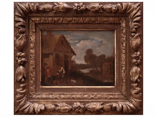 Maniera di David Teniers il Giovane - La taverna presso il fiume