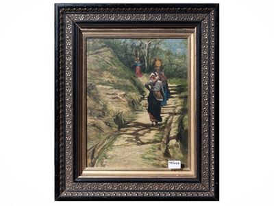 Scorcio di Strada con Contadine