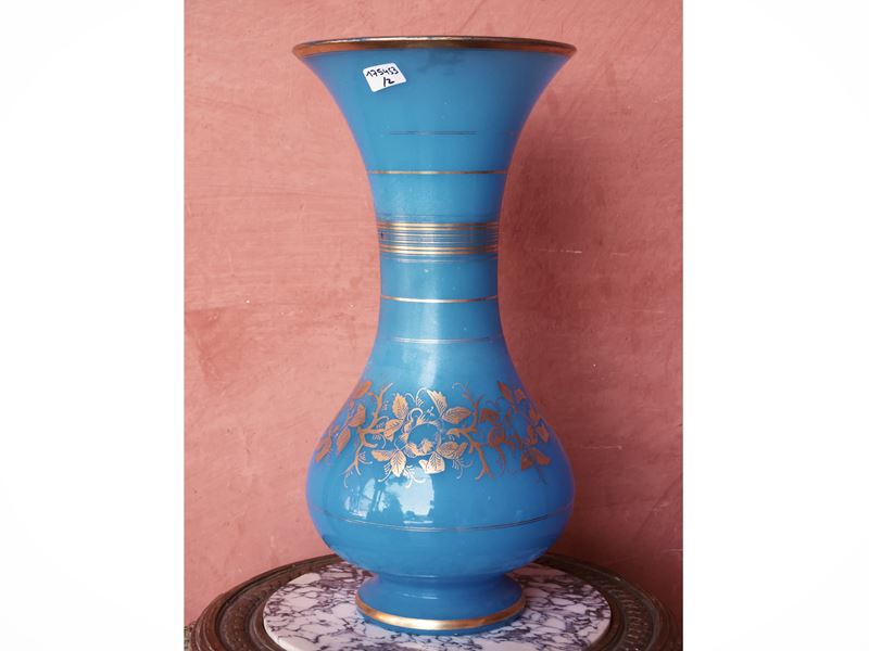 Coppia di Vasi in Opaline Turchese