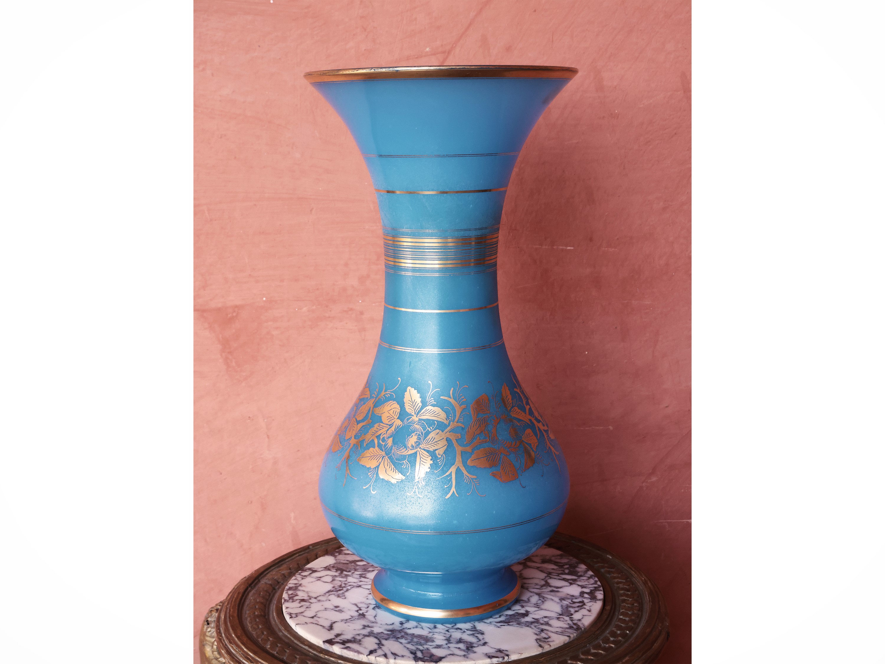 Coppia di Vasi in Opaline Turchese