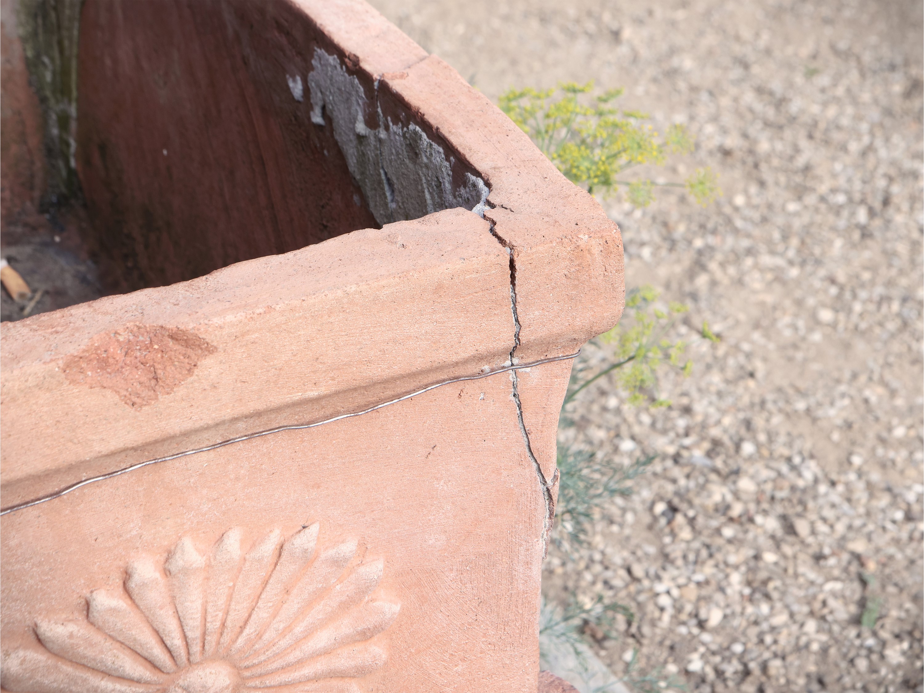 Serie di Sei Vasi a Cassetta in Terracotta