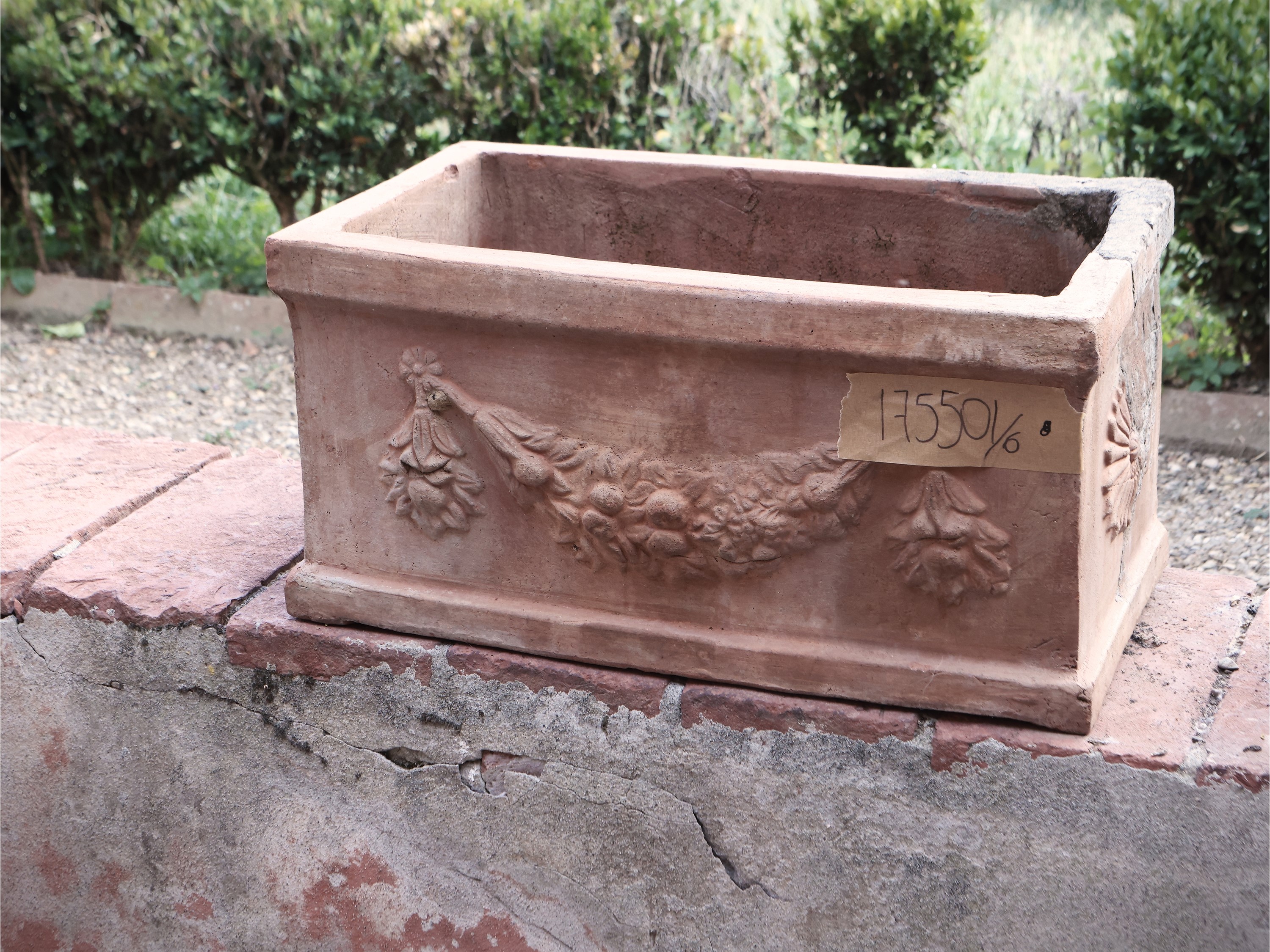 Serie di Sei Vasi a Cassetta in Terracotta