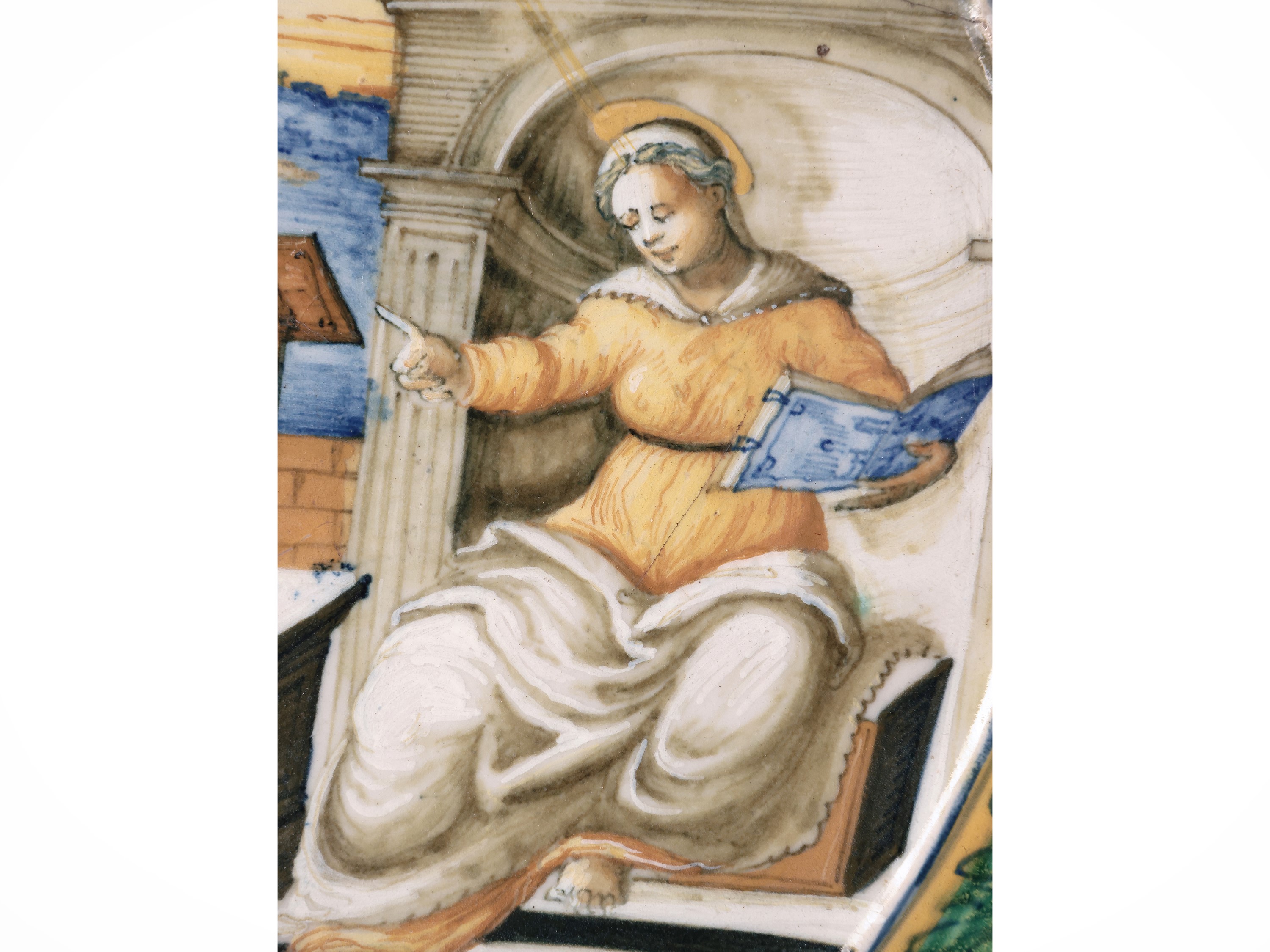 Tagliere in Maiolica per Servito da Puerpera, Bottega Fontana