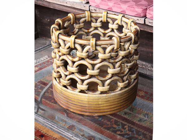 Cesto in terracotta invetriata