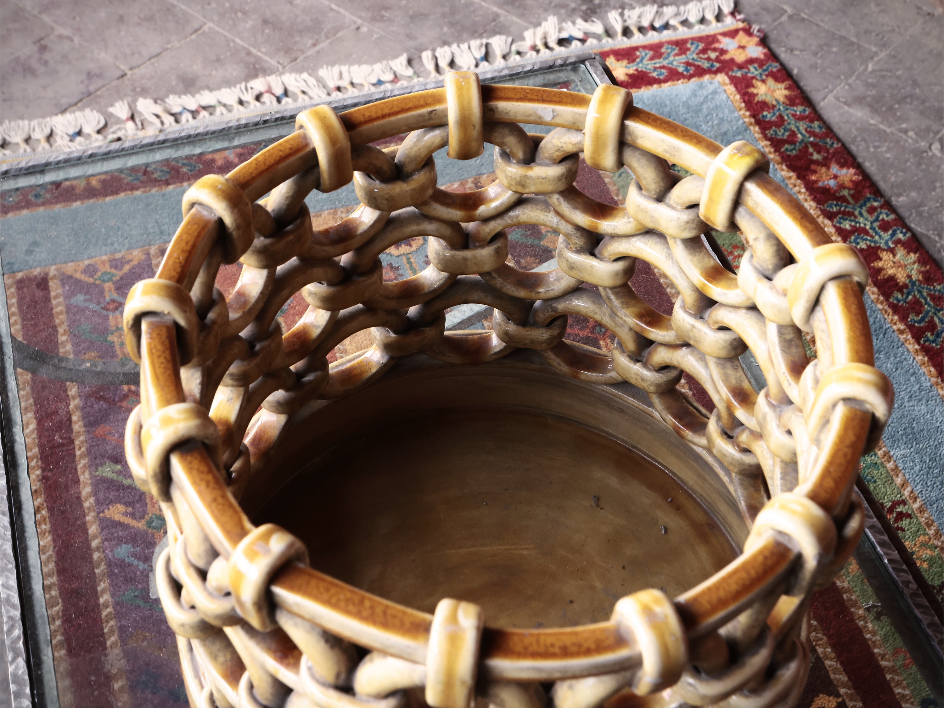 Cesto in Terracotta Invetriata