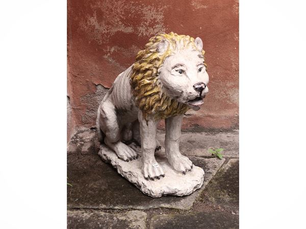 Leone in terracotta invetriata