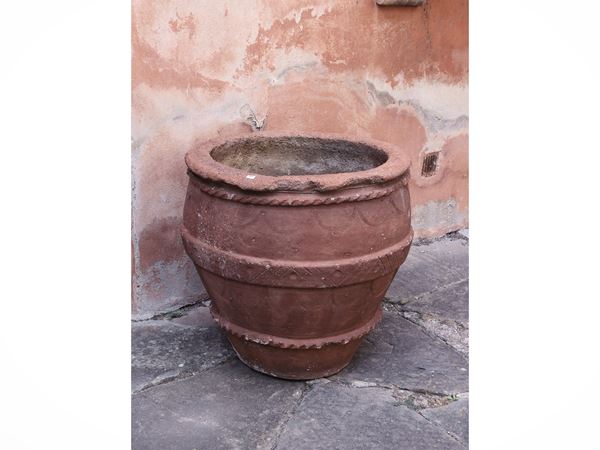 Vaso a conca d'epoca in terracotta