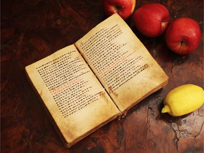Antico Salterio, legatura in cuoio impresso con pagine manoscritte