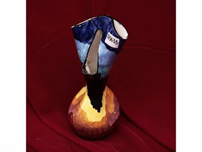 Piccolo Vaso Asimmetrico in Ceramica Smaltata, Ceramiche Titano San Marino