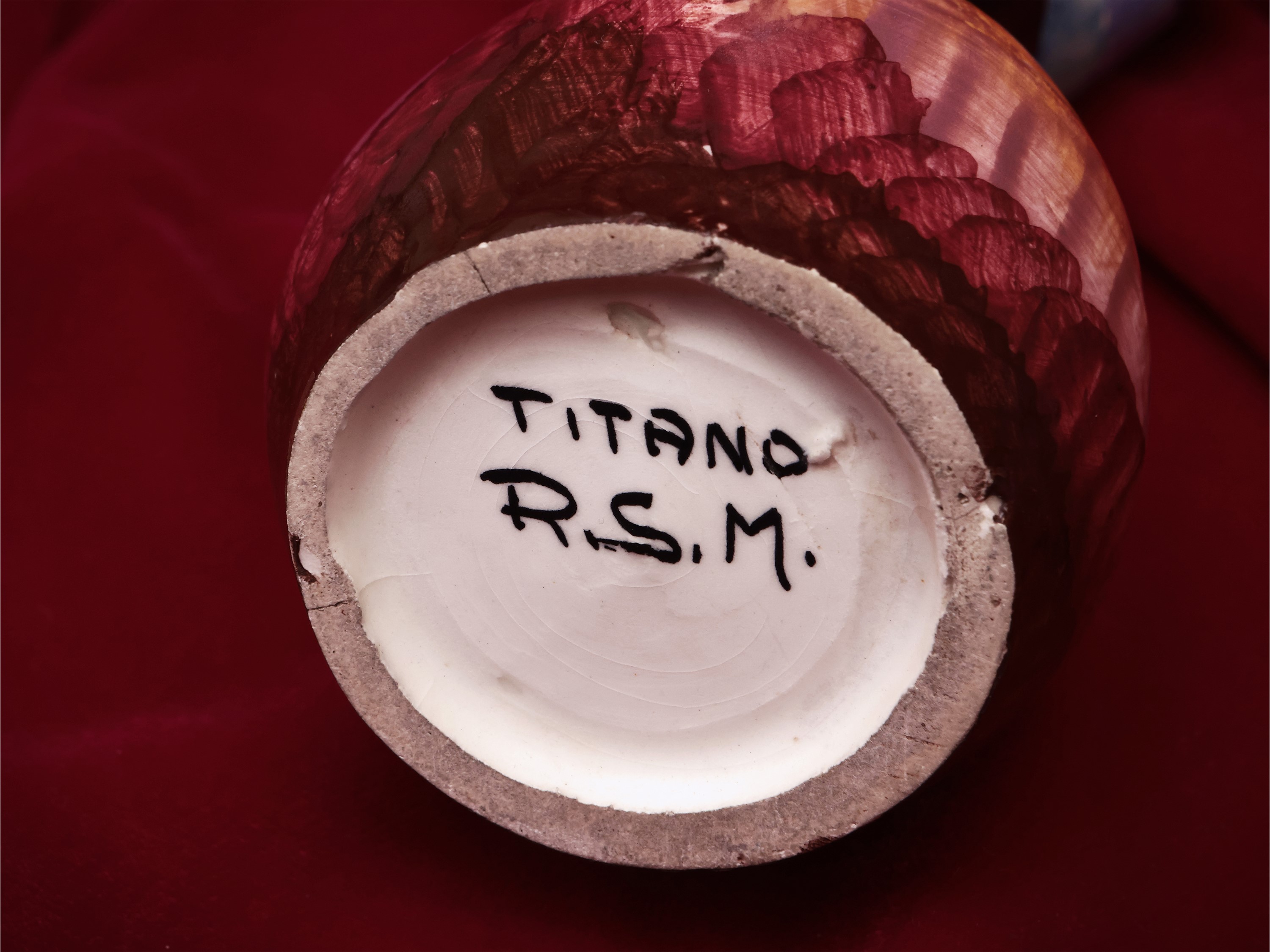 Piccolo Vaso Asimmetrico in Ceramica Smaltata, Ceramiche Titano San Marino