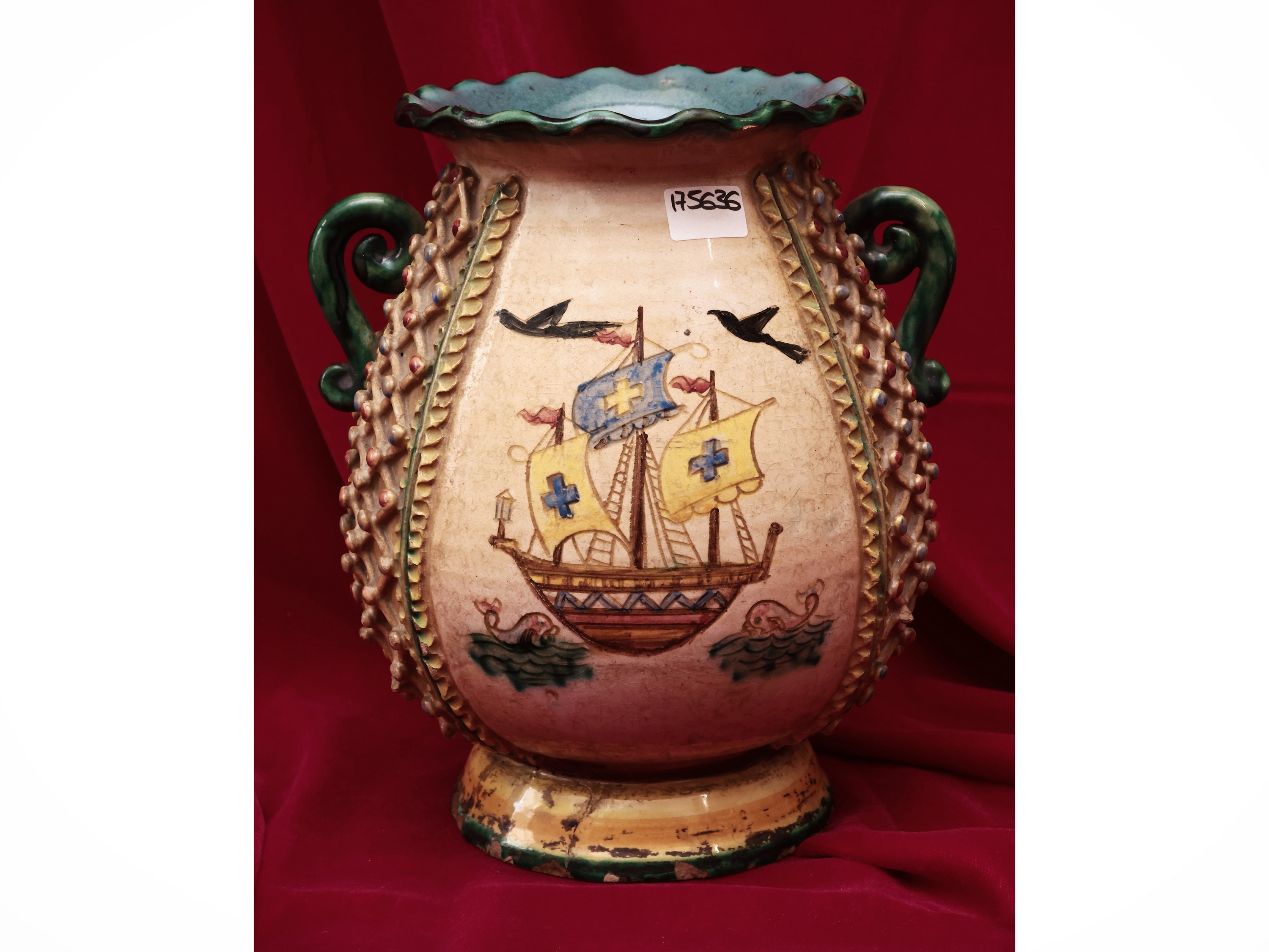 Vaso Ad Anfora in Terracotta Smalata, Probabilmente Zulimo Aretini