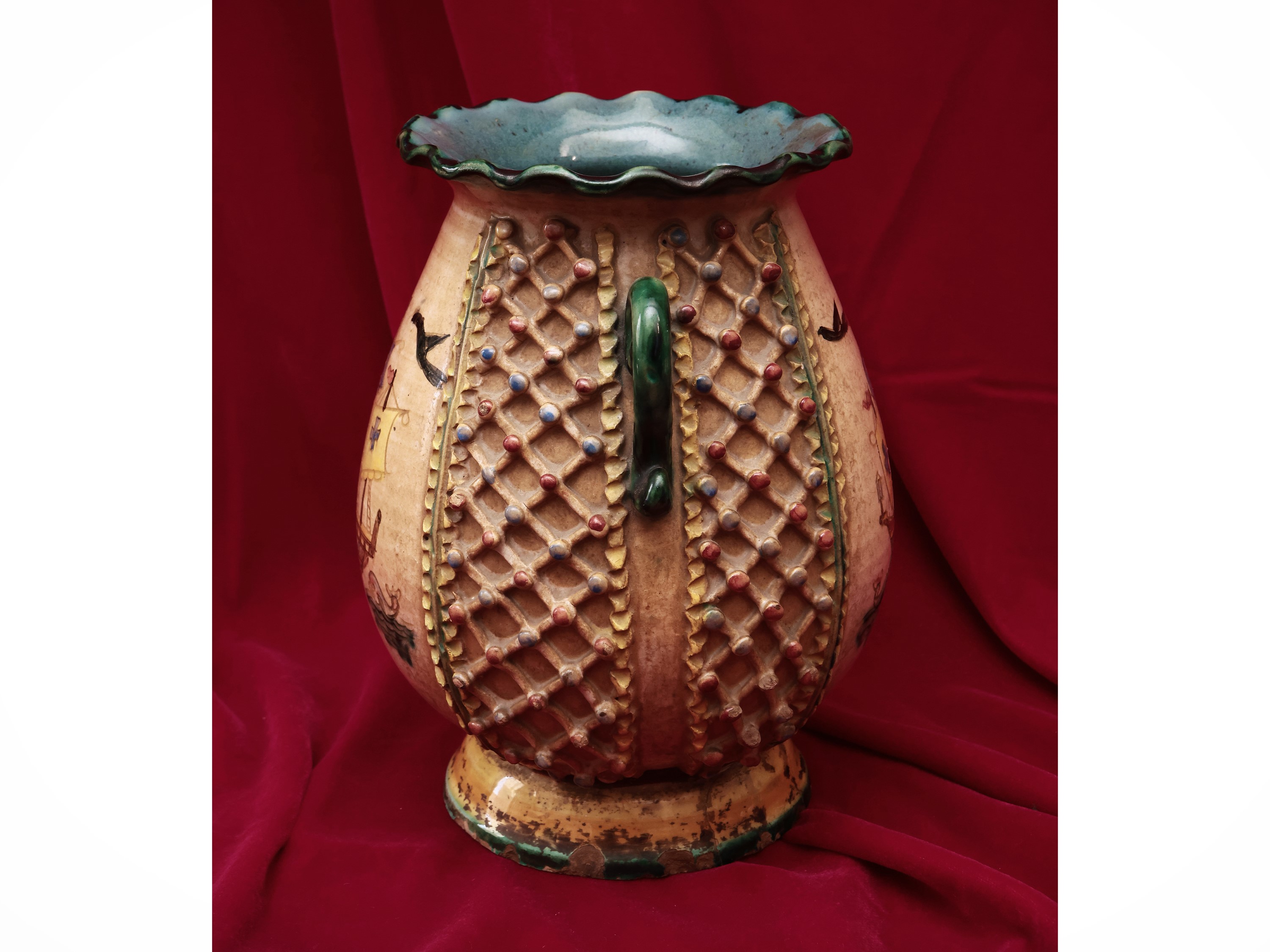 Vaso Ad Anfora in Terracotta Smalata, Probabilmente Zulimo Aretini