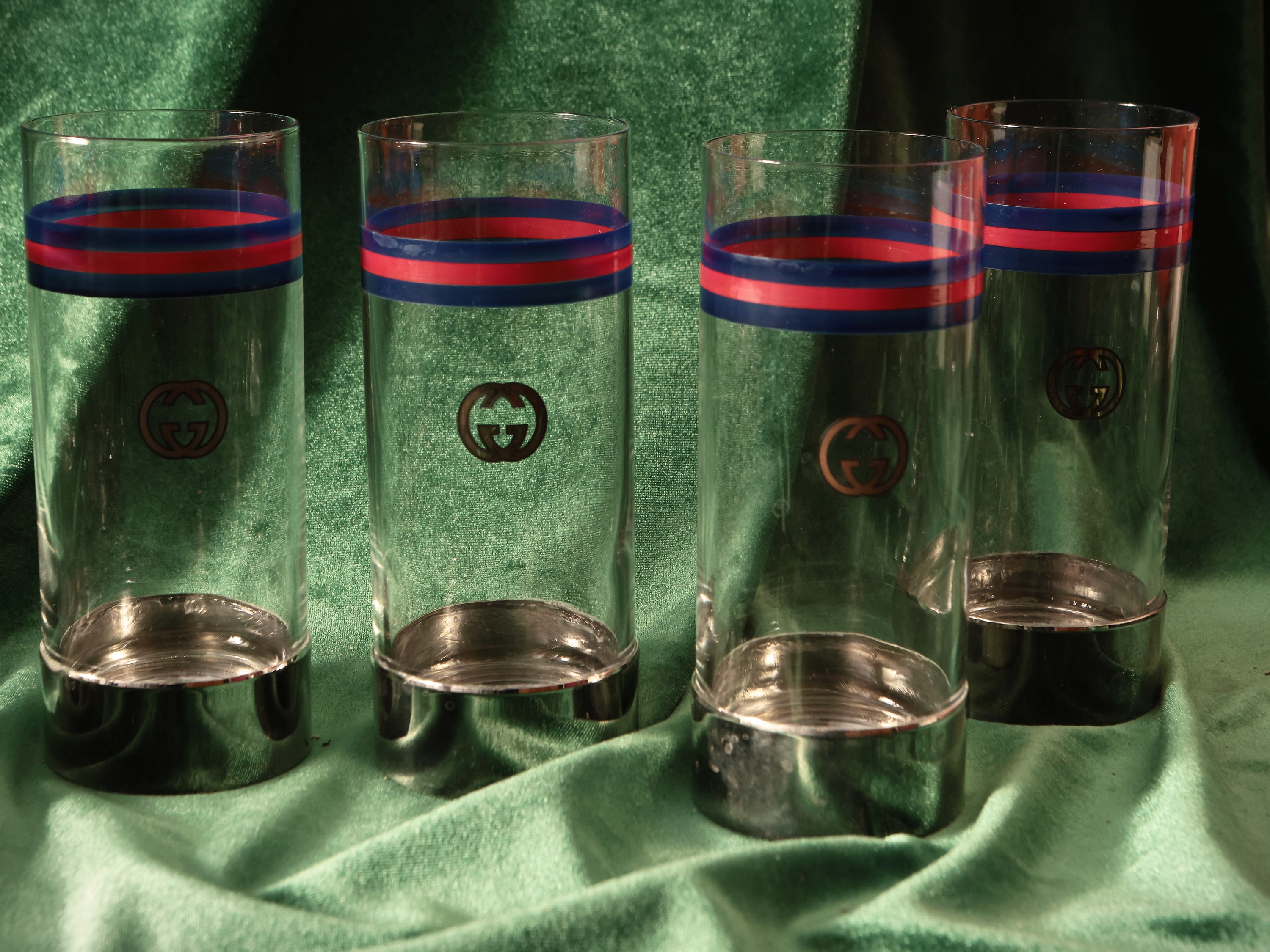 Serie di Sei Bicchieri in Vetro da Long Drink, Gucci