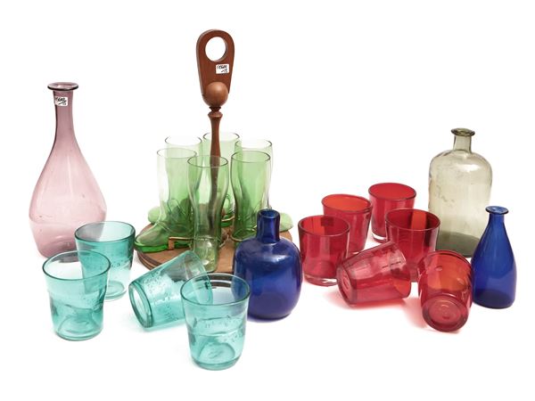 Assortimento di accessori per la tavola in vetro arlecchino