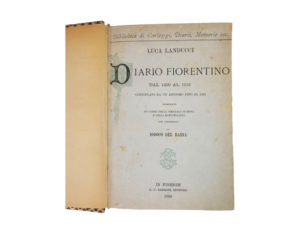 Luca Landucci - Diario fiorentino dal 1450 al 1516